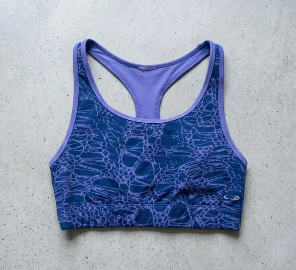Champion Purple Patterned Sports Bra Abstract Gym Workout Fitness - Size S