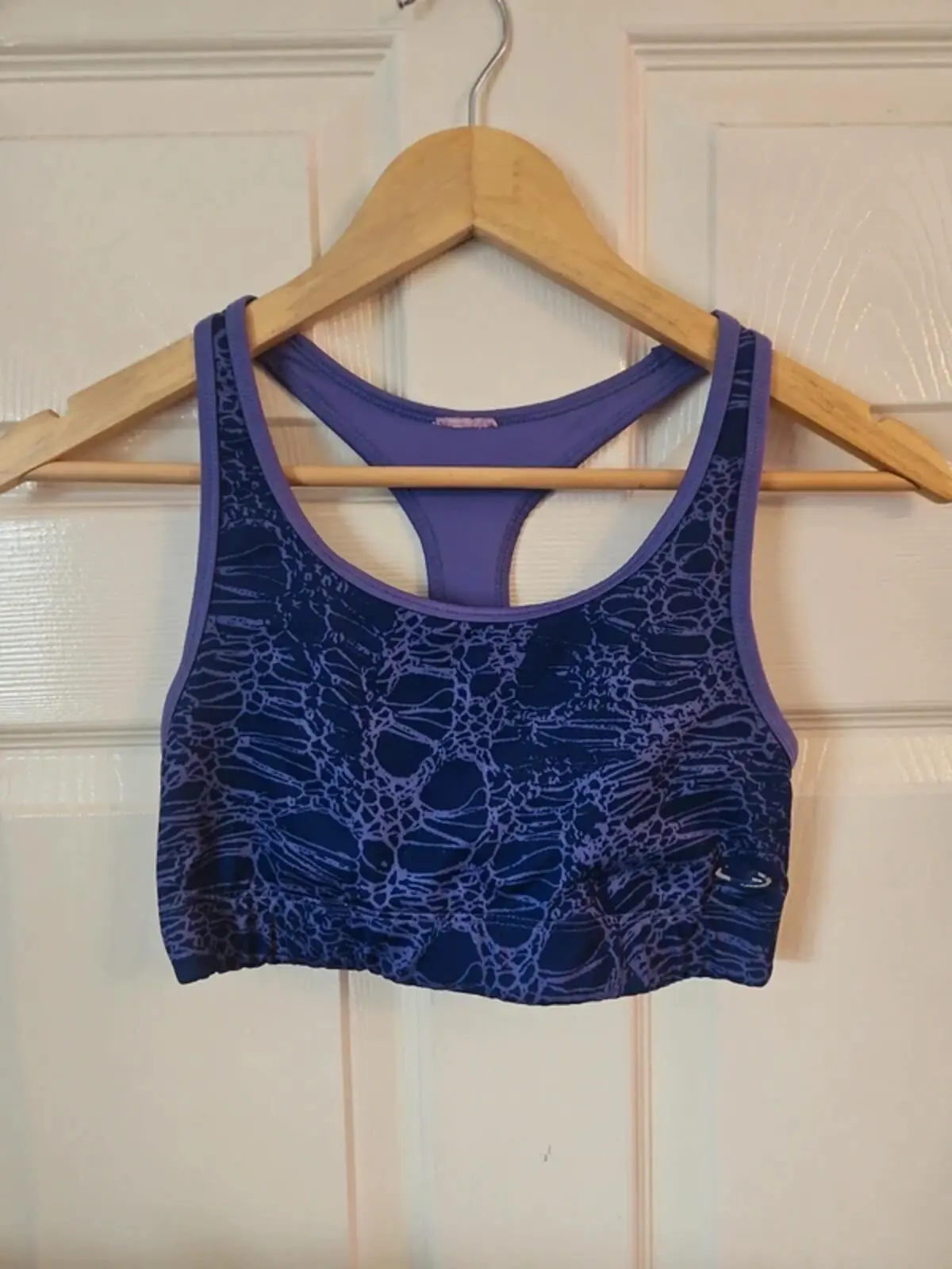 Champion Purple Patterned Sports Bra Abstract Gym Workout Fitness - Size S - Image 2