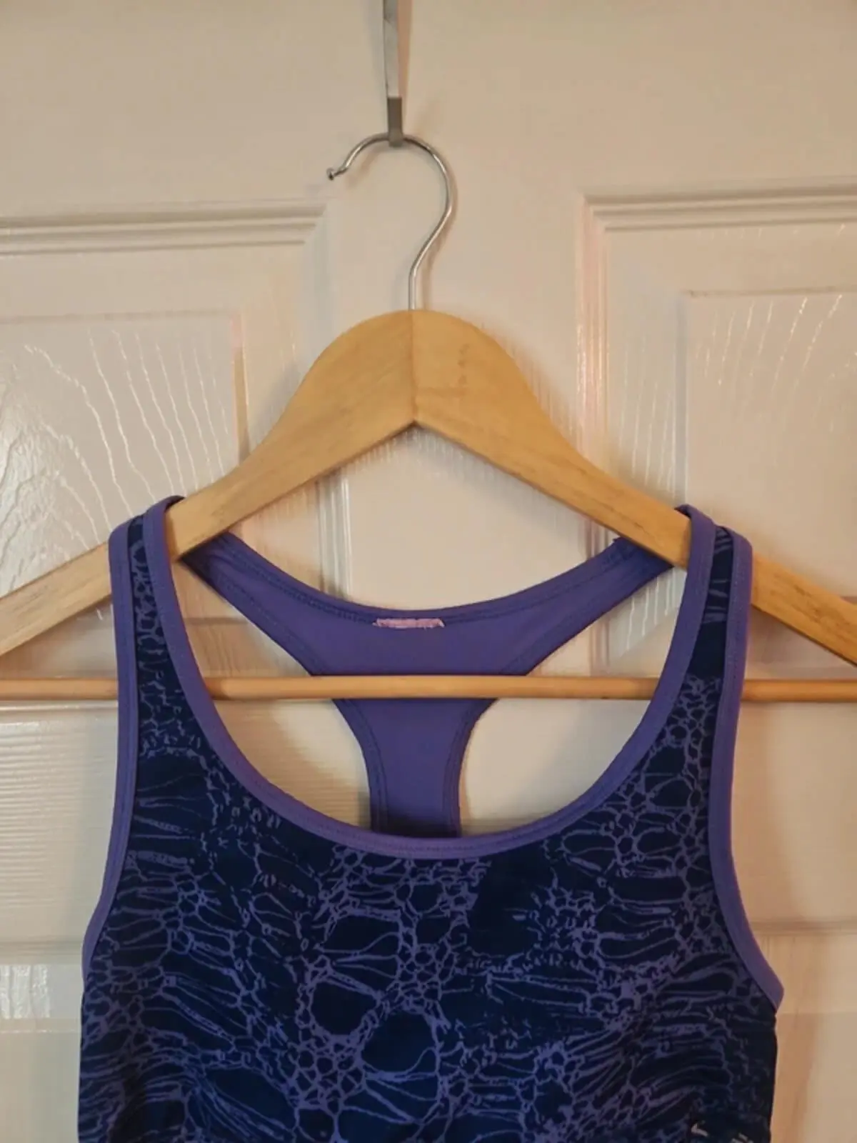 Champion Purple Patterned Sports Bra Abstract Gym Workout Fitness - Size S - Image 3