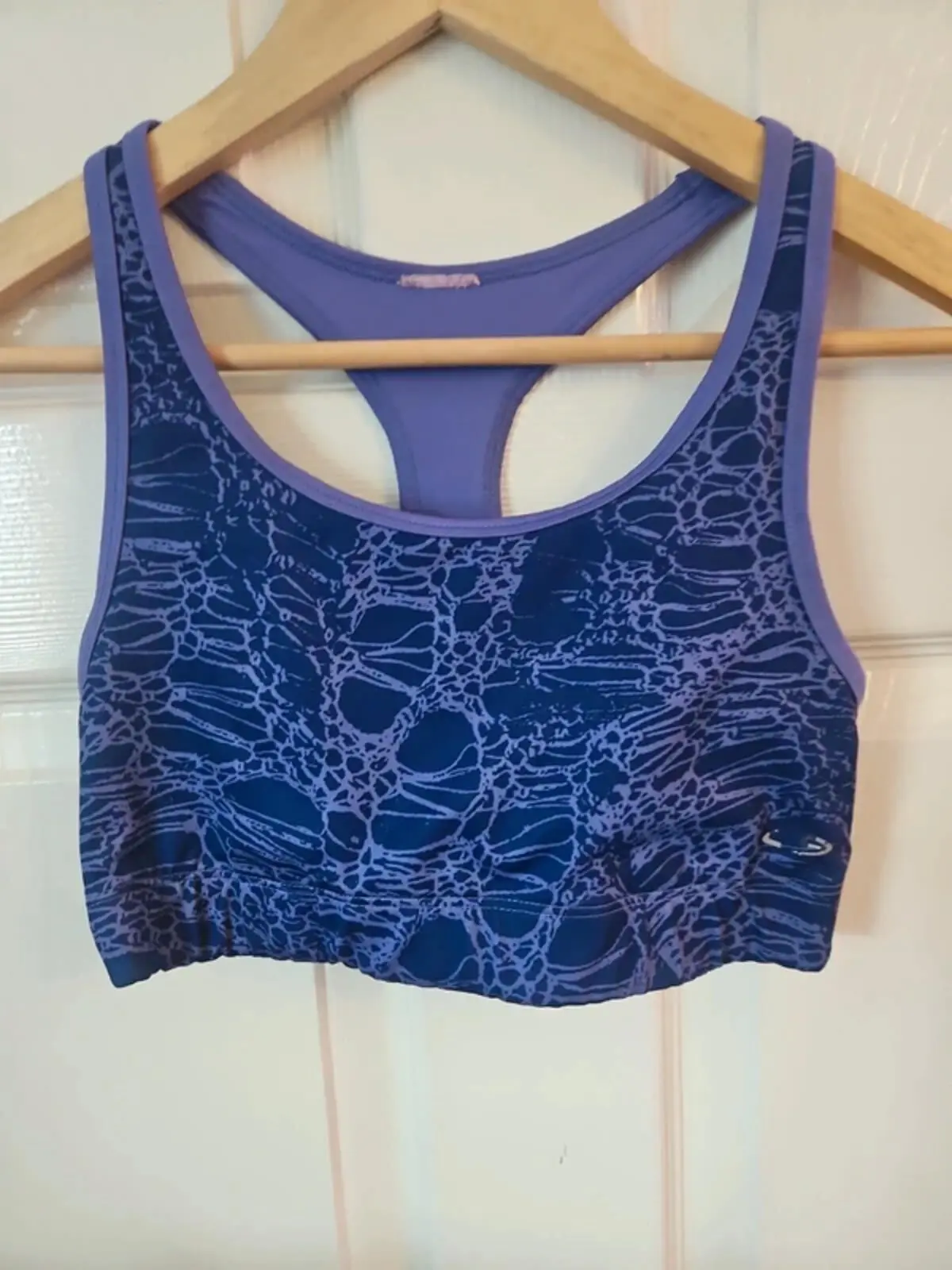 Champion Purple Patterned Sports Bra Abstract Gym Workout Fitness - Size S - Image 4