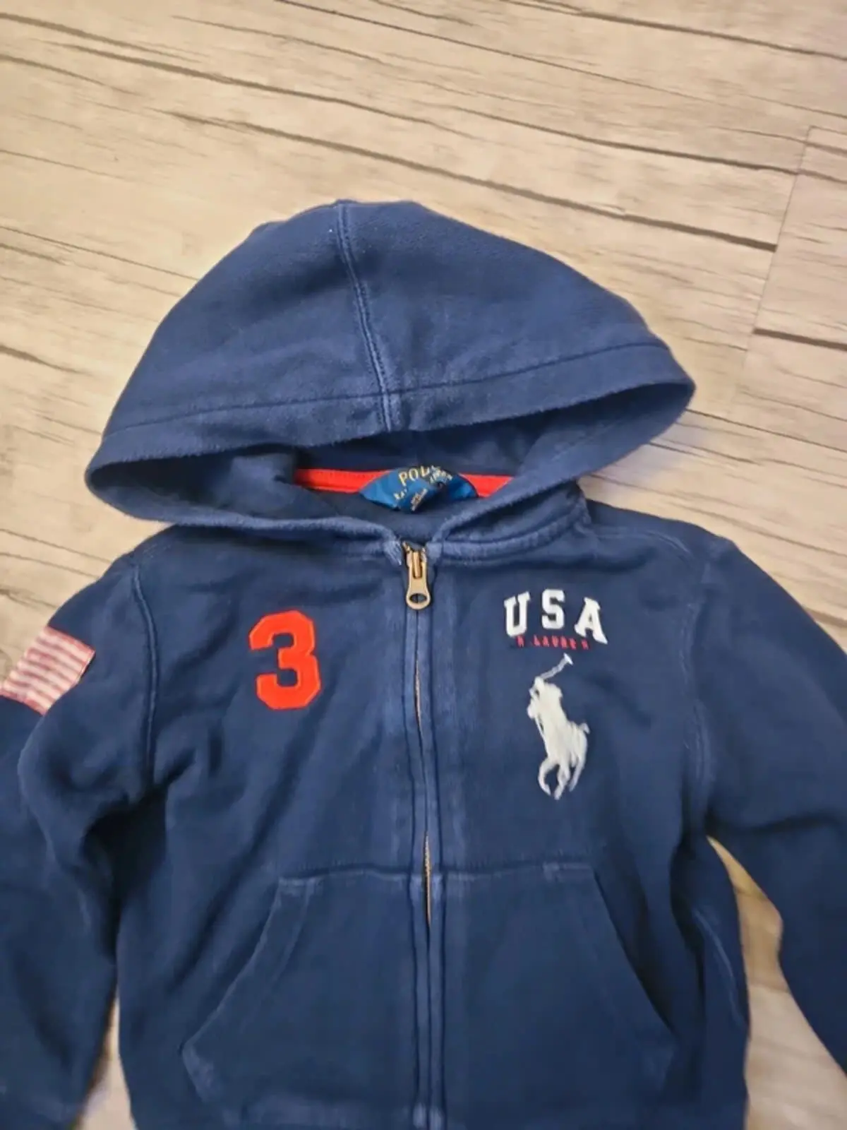 Polo Ralph Lauren Navy USA Hoodie - Age 3 Years - 100% Cotton - Image 3