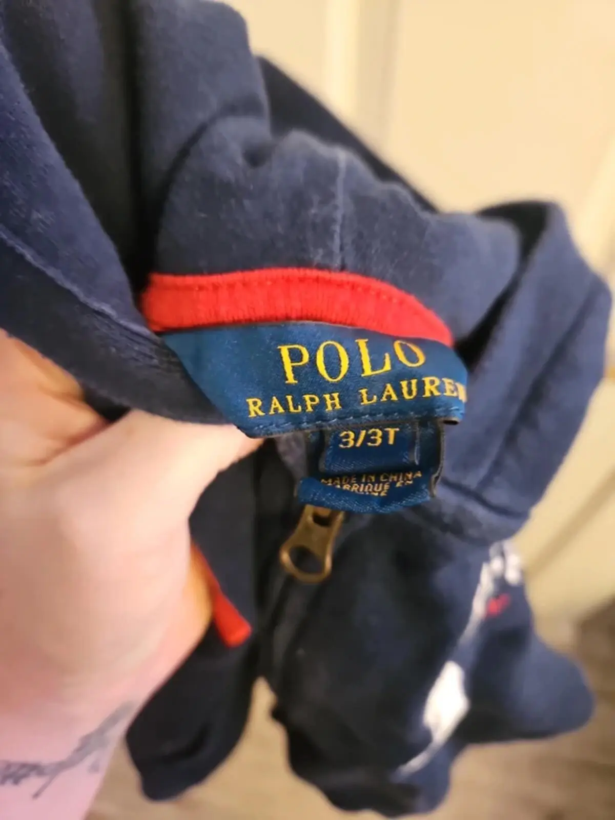 Polo Ralph Lauren Navy USA Hoodie - Age 3 Years - 100% Cotton - Image 5