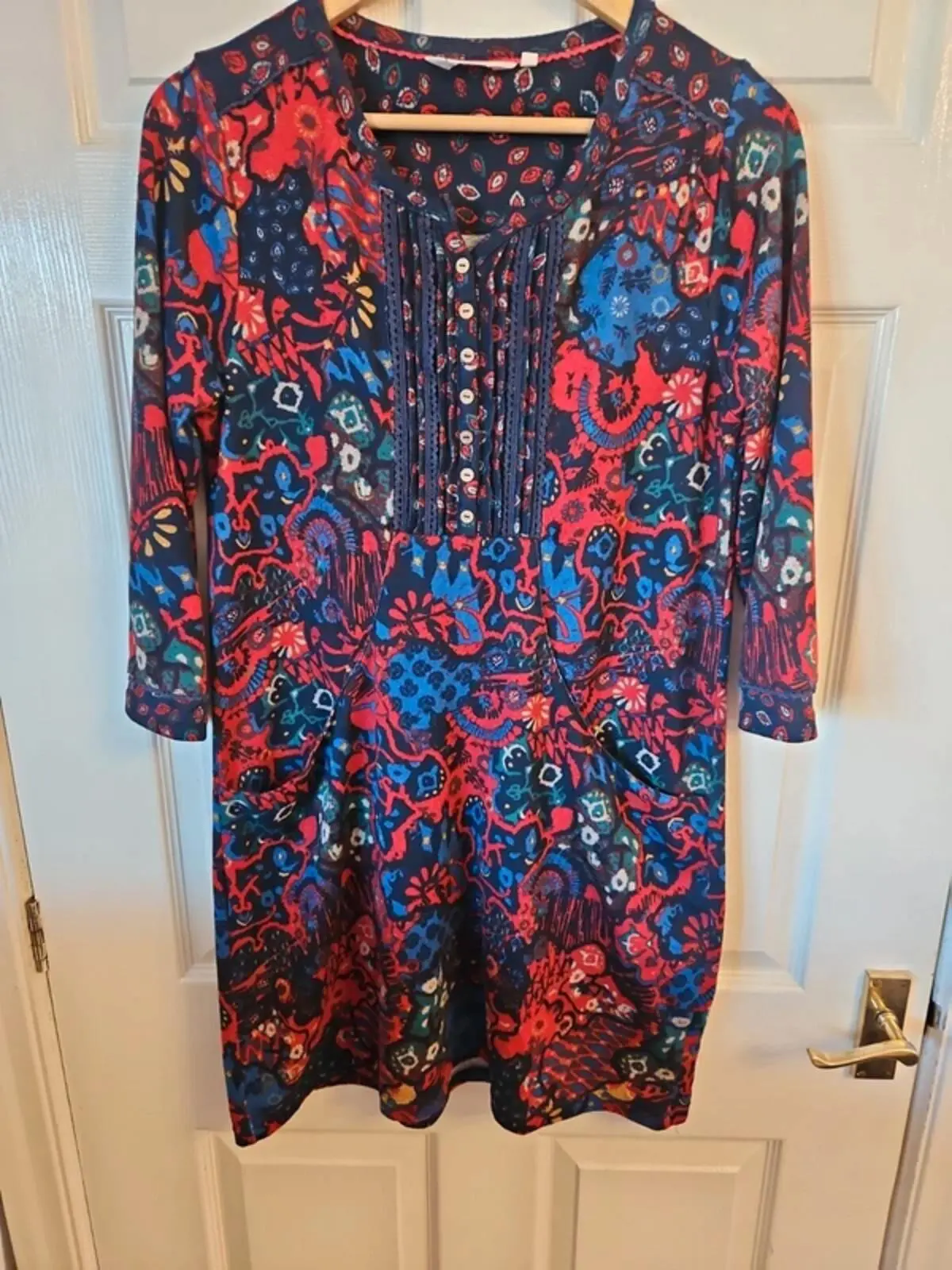 Country Rose Multi-Pattern Tunic Dress - Size 12 - Excellent Condition - Image 4