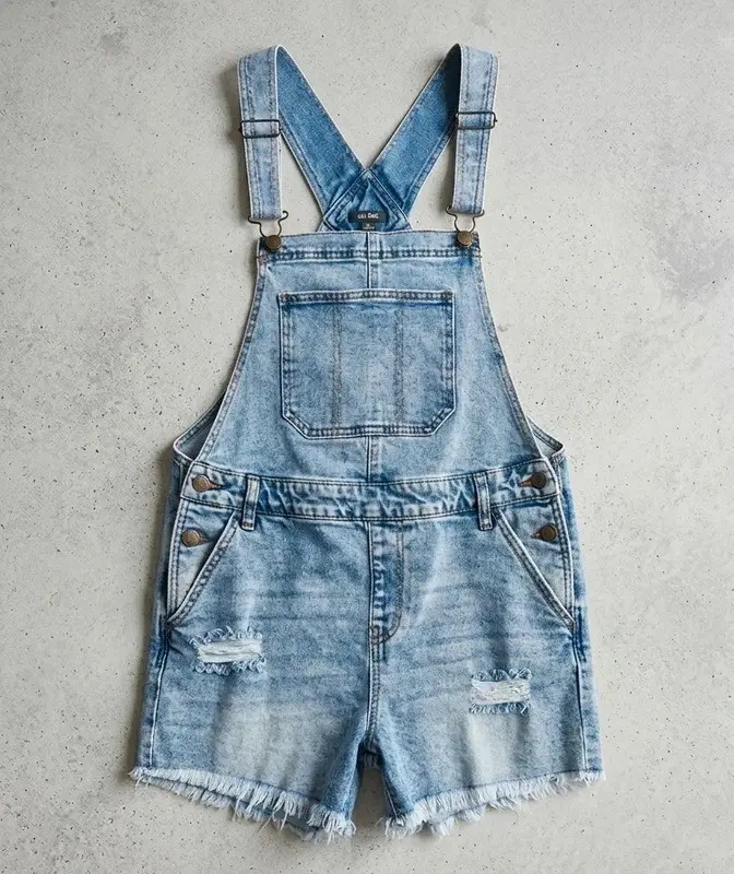 Wild Fable Distressed Denim Shortalls Dungarees Size M