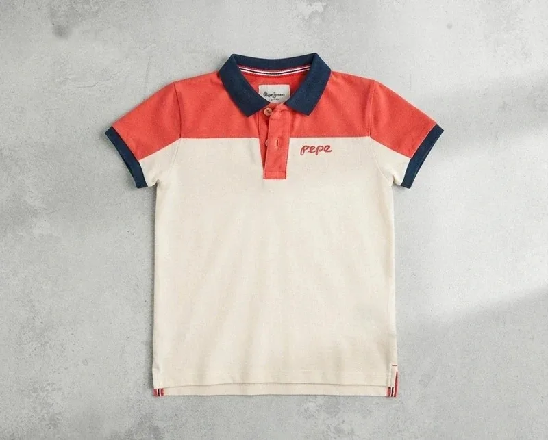 Pepe Jeans London Kids Polo Shirt 6 Years Coral Navy