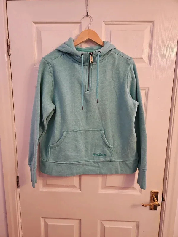 Carhartt Light Blue Quarter Zip Hoodie Women’s Size XL 16-18 - Image 2