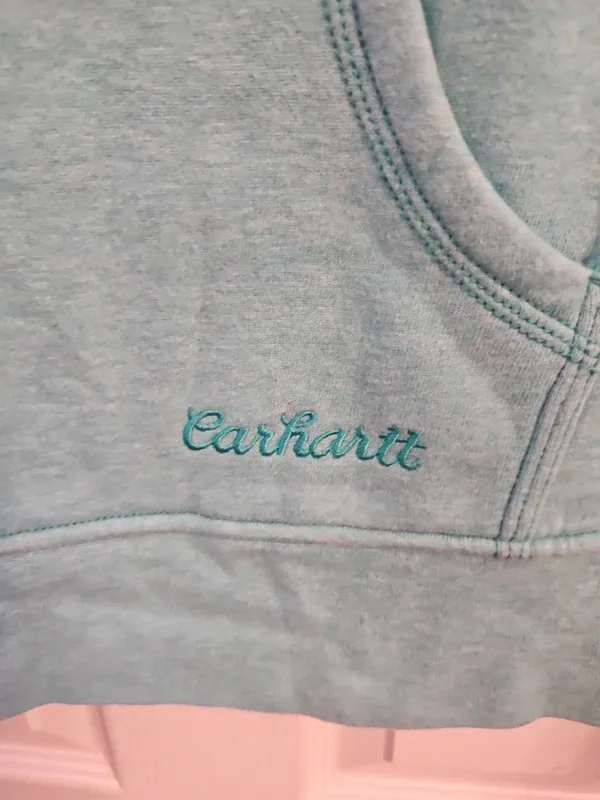 Carhartt Light Blue Quarter Zip Hoodie Women’s Size XL 16-18 - Image 5