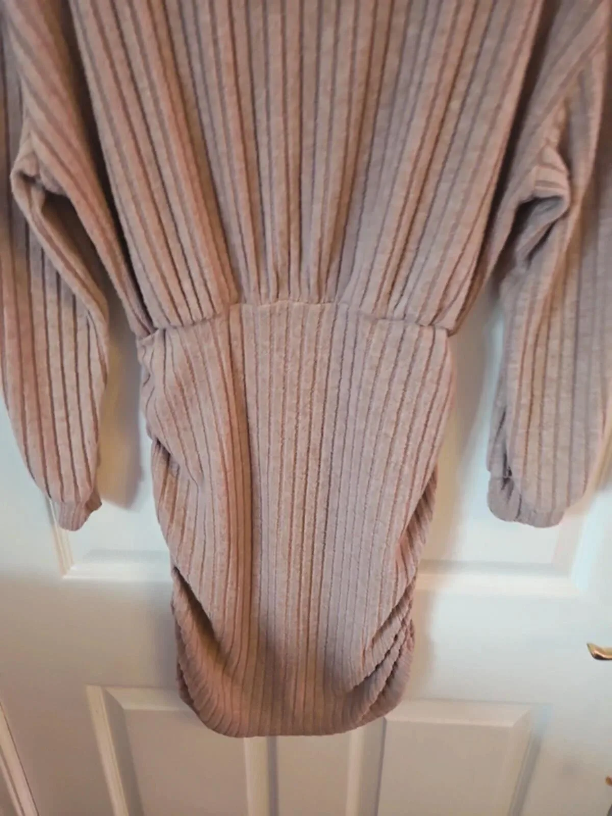 Shein Light Brown Ribbed Turtleneck Sweater Dress - Size L - Image 4