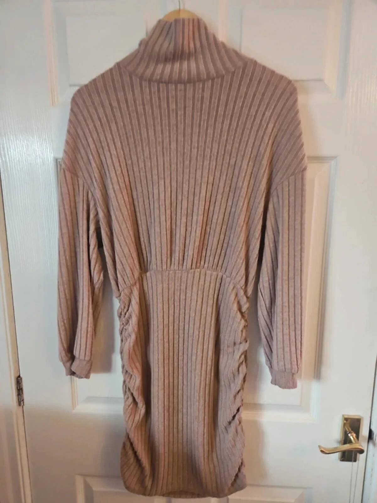 Shein Light Brown Ribbed Turtleneck Sweater Dress - Size L - Image 5
