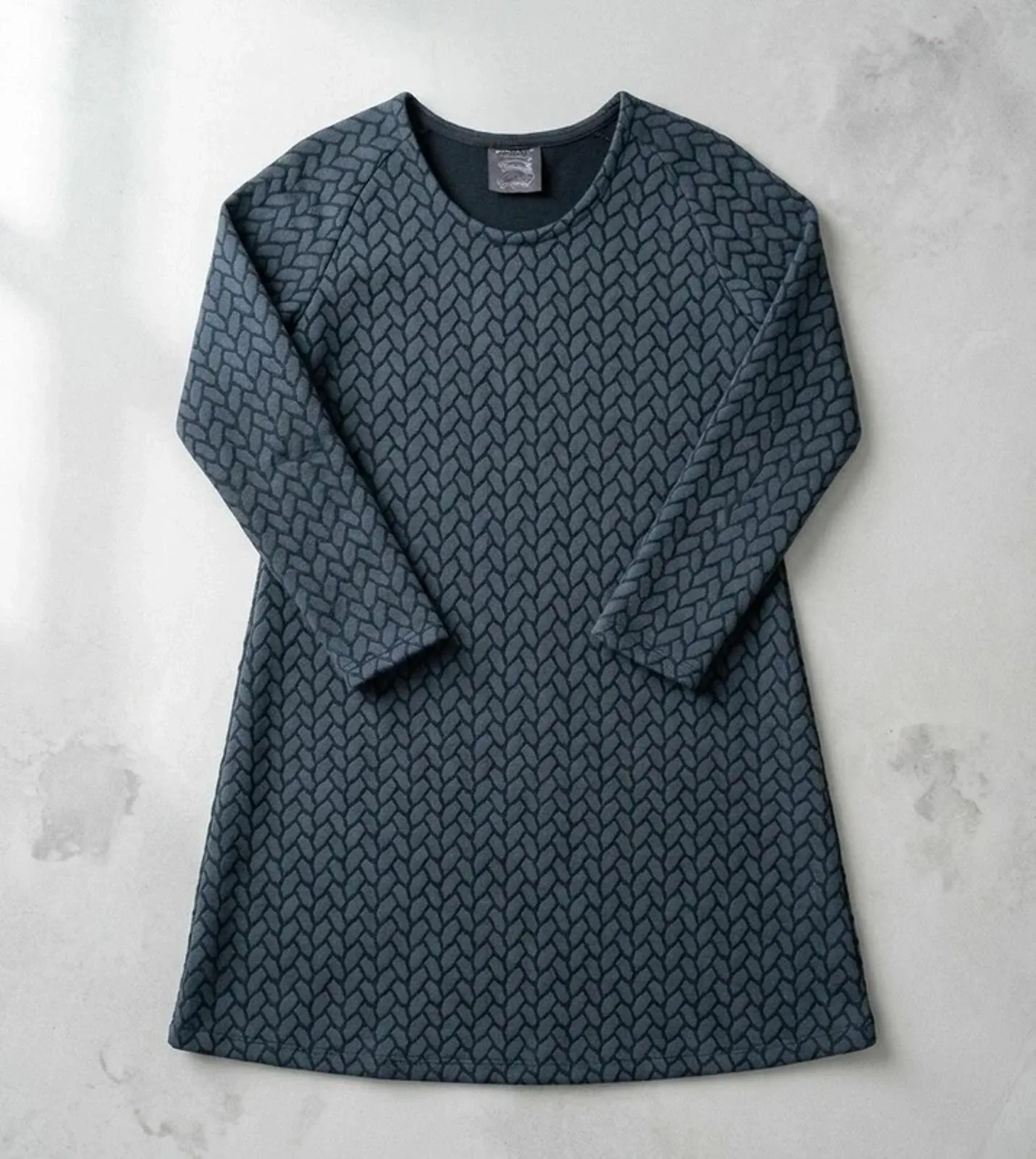 Out Of Xile Blue Grey Dress Size 10 12 Jacquard A Line Lagenlook Midi Dress