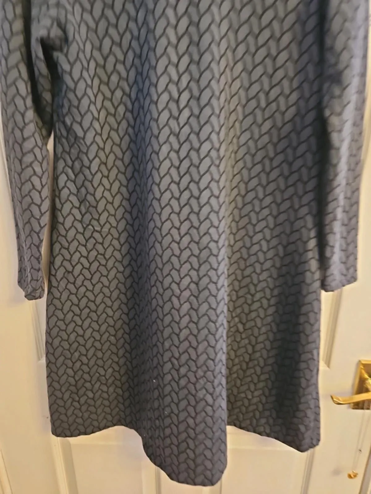 Out Of Xile Blue Grey Dress Size 10 12 Jacquard A Line Lagenlook Midi Dress - Image 4