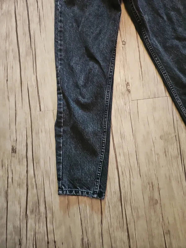 Zara Black Washed High Waist Cropped Straight Leg Jeans Size UK 8 EUR 36 - Image 3
