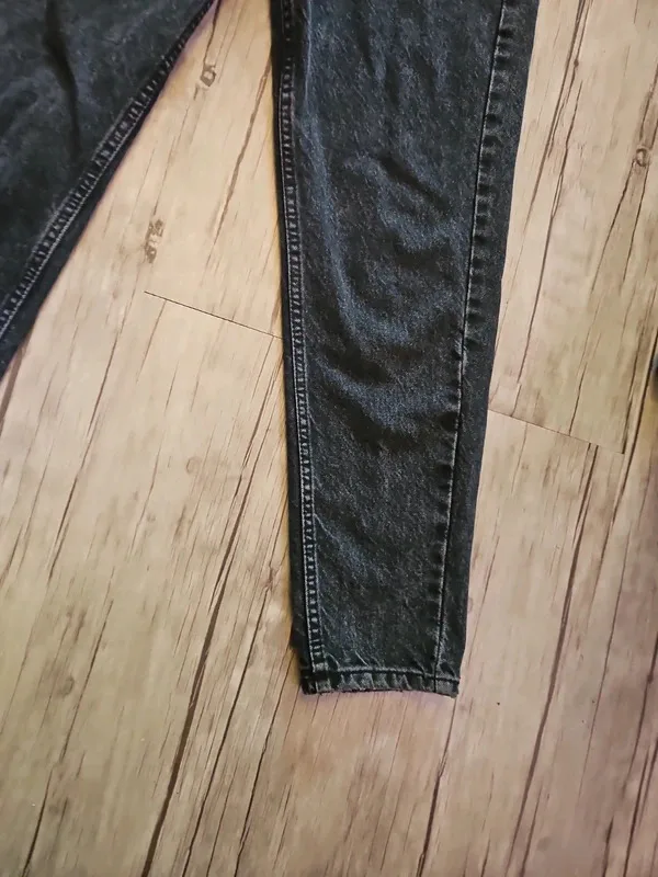 Zara Black Washed High Waist Cropped Straight Leg Jeans Size UK 8 EUR 36 - Image 4