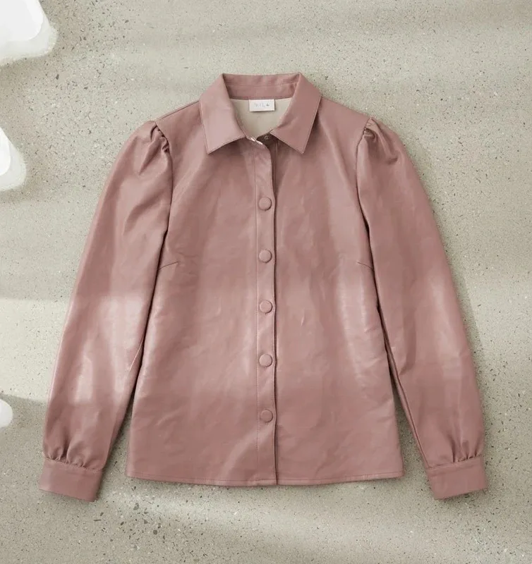 VILA Faux Leather Shirt / Blouse UK Size 10