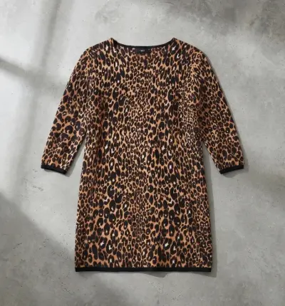 Next leopard print knit tunic dress