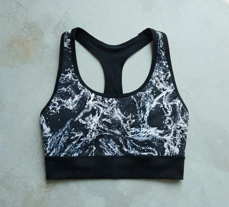 Champion Black & White Abstract Print Sports Bra - Size S