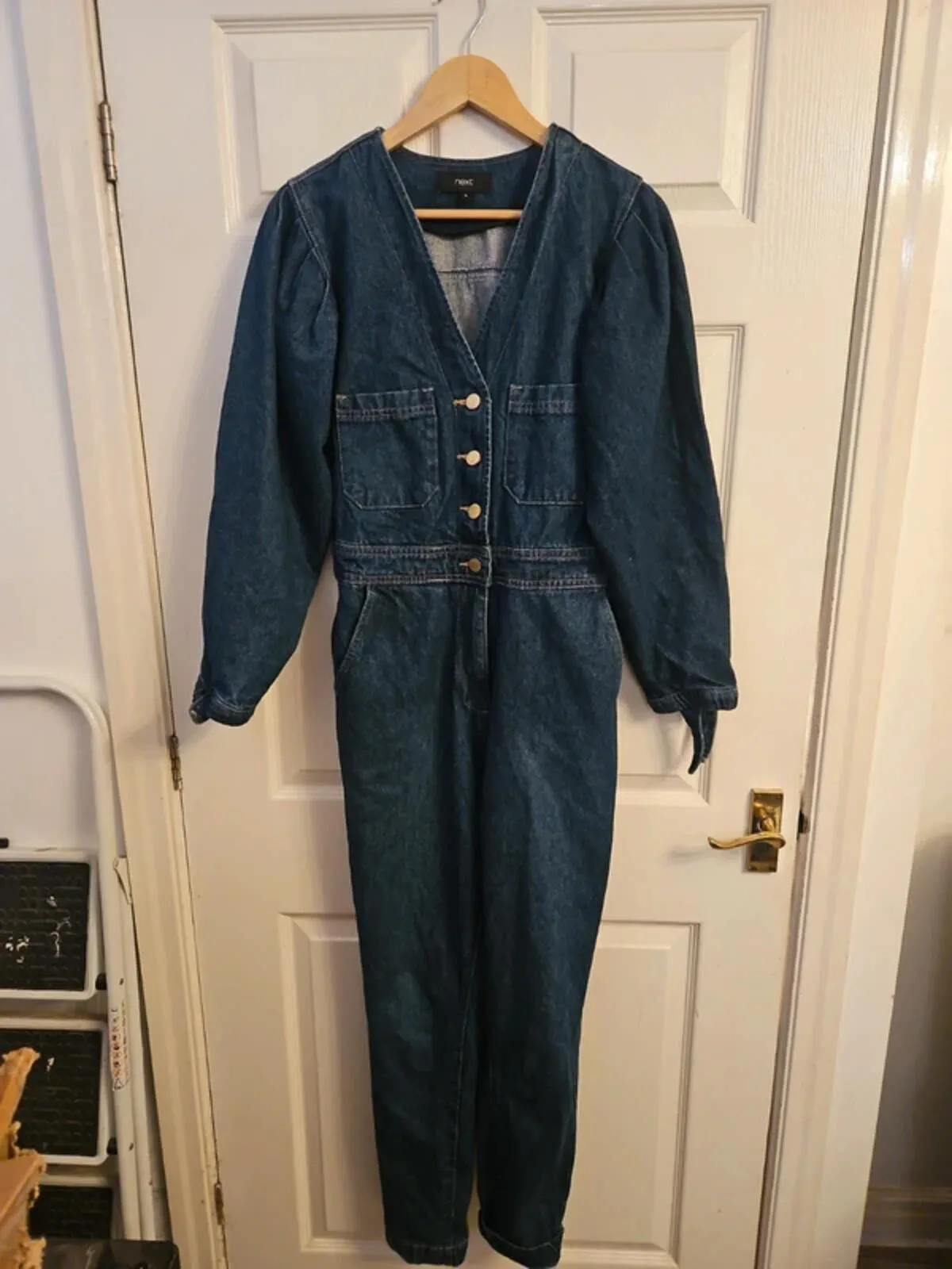 Next 100% Cotton Blue Denim Jumpsuit – Size 10 - Image 2