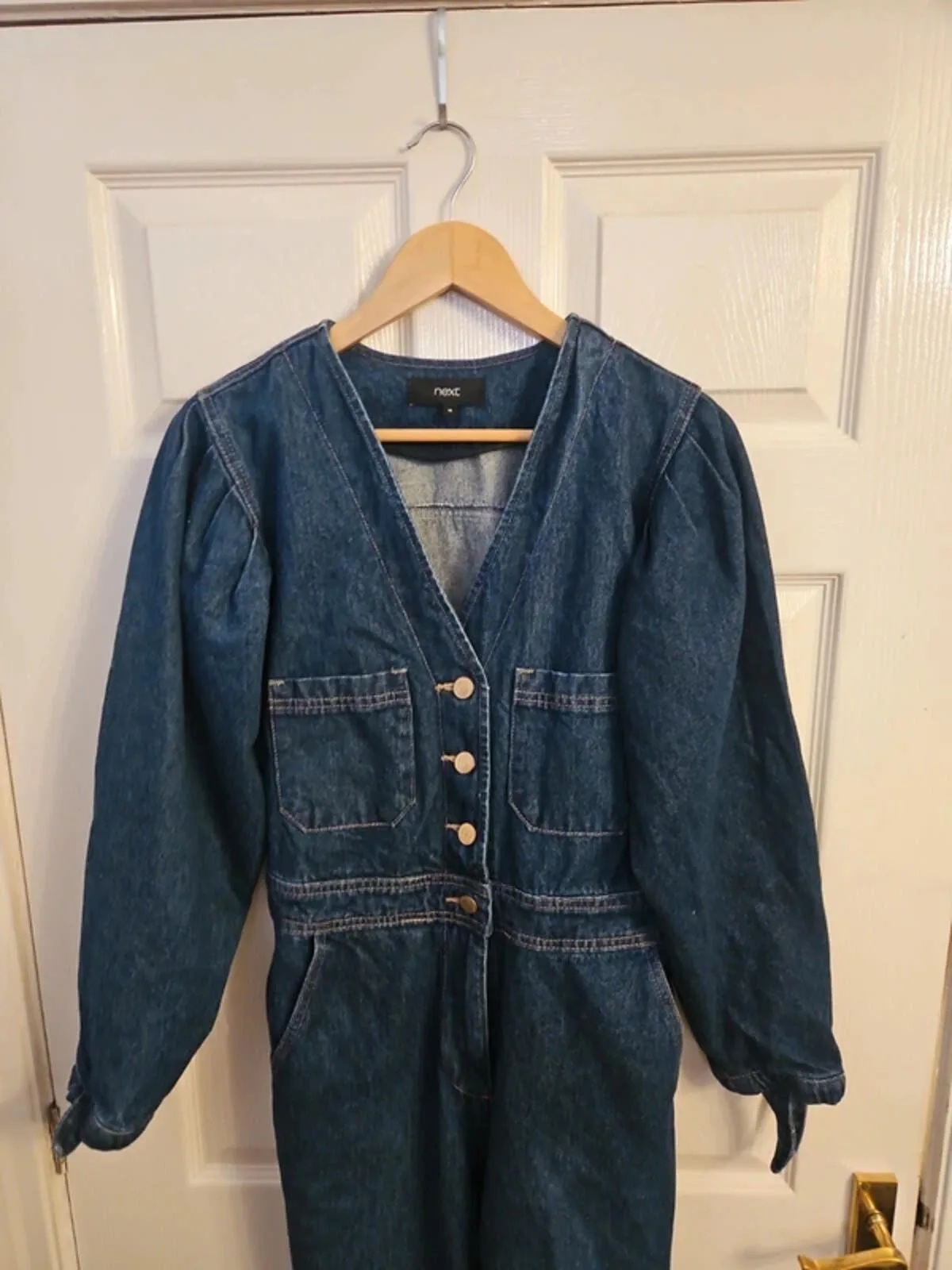 Next 100% Cotton Blue Denim Jumpsuit – Size 10 - Image 3