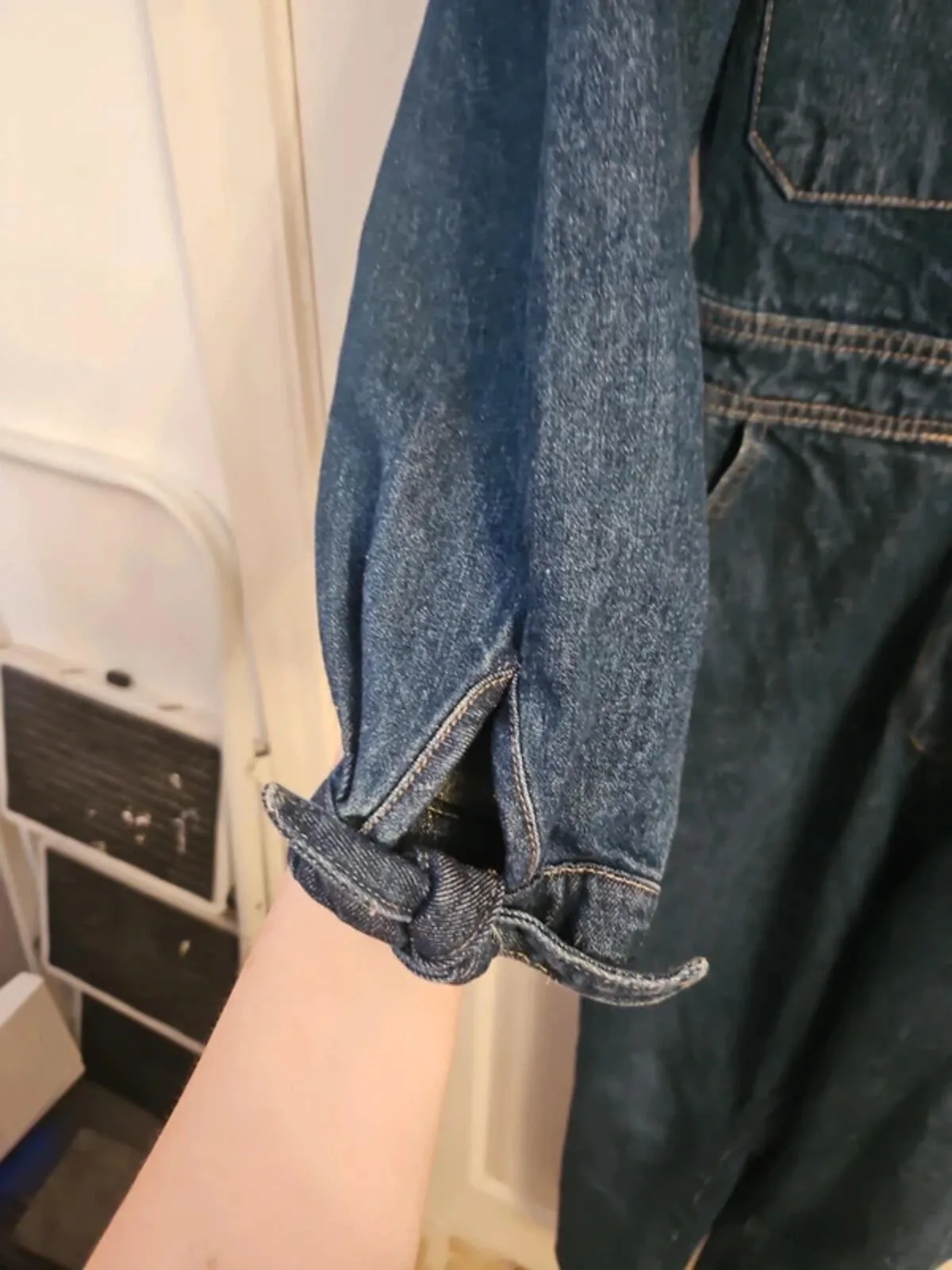 Next 100% Cotton Blue Denim Jumpsuit – Size 10 - Image 4