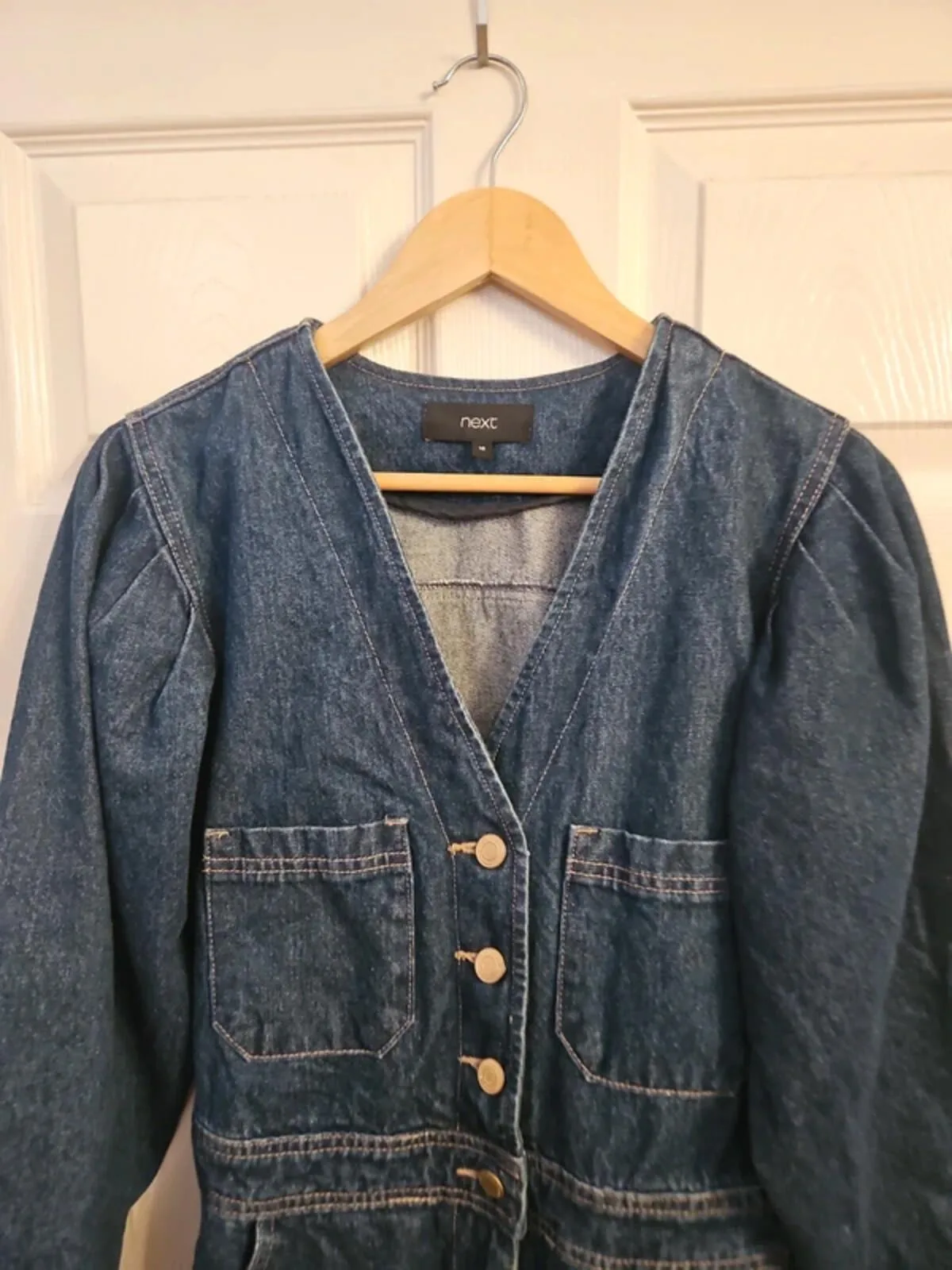 Next 100% Cotton Blue Denim Jumpsuit – Size 10 - Image 5