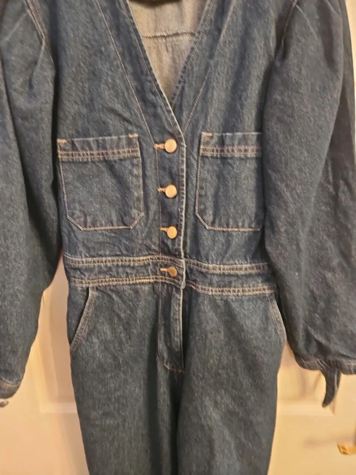 Next 100% Cotton Blue Denim Jumpsuit – Size 10 - Image 7