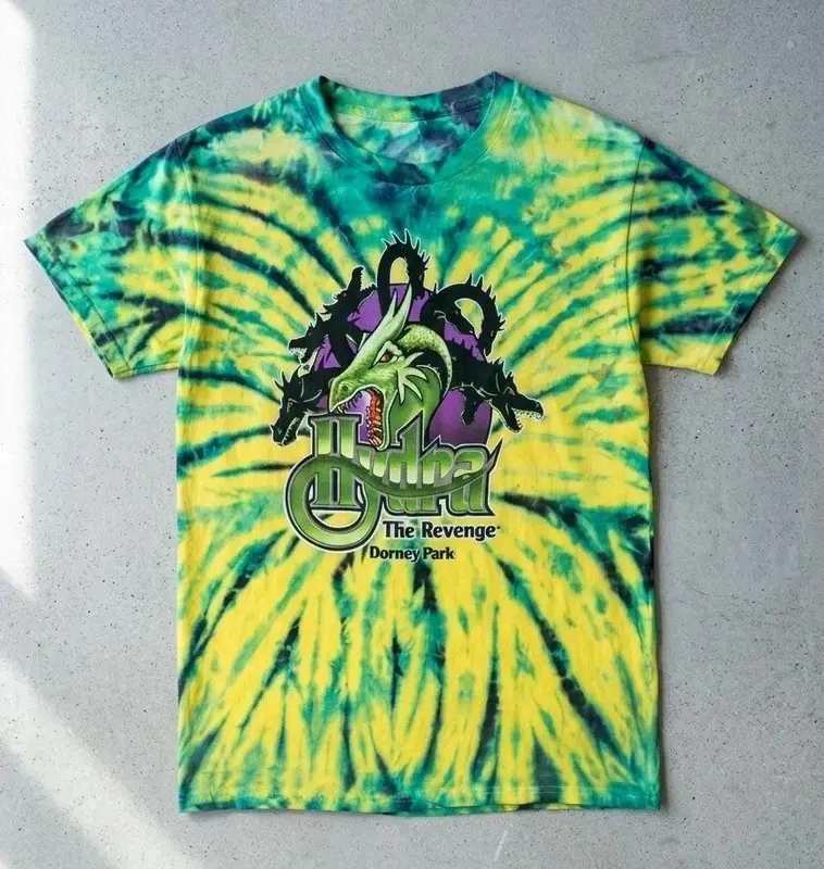 Vintage Hydra The Revenge Dorney Park Tie Dye Graphic Tee