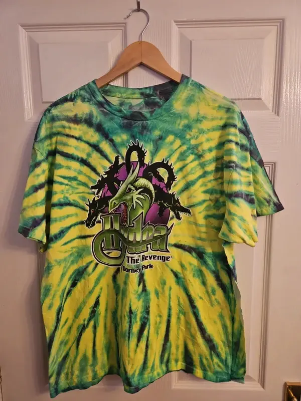 Vintage Hydra The Revenge Dorney Park Tie Dye Graphic Tee - Image 2