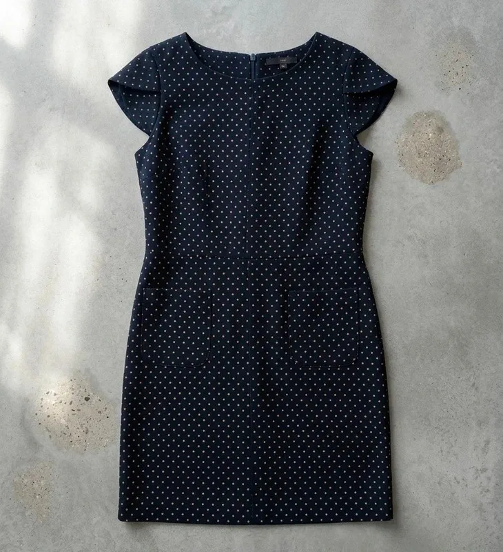 Next Navy Blue Polka Dot Dress Size 16