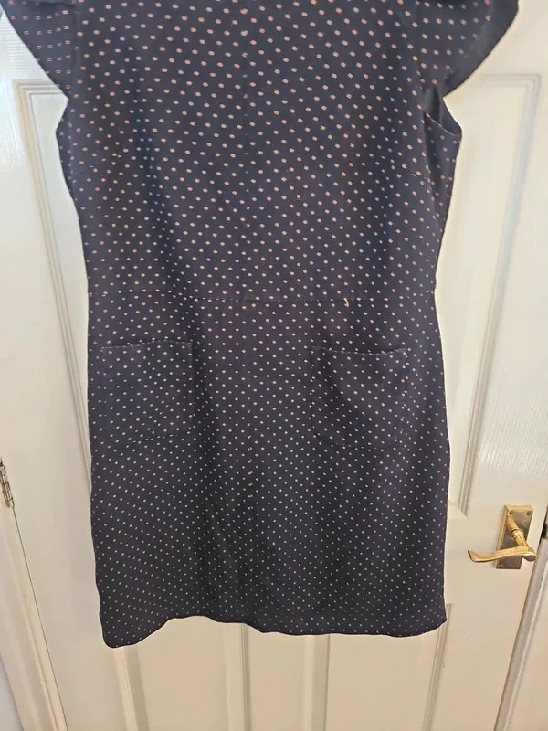 Next Navy Blue Polka Dot Dress Size 16 - Image 4