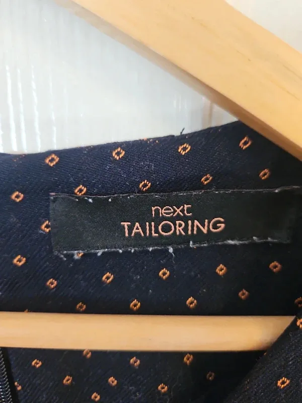 Next Navy Blue Polka Dot Dress Size 16 - Image 7
