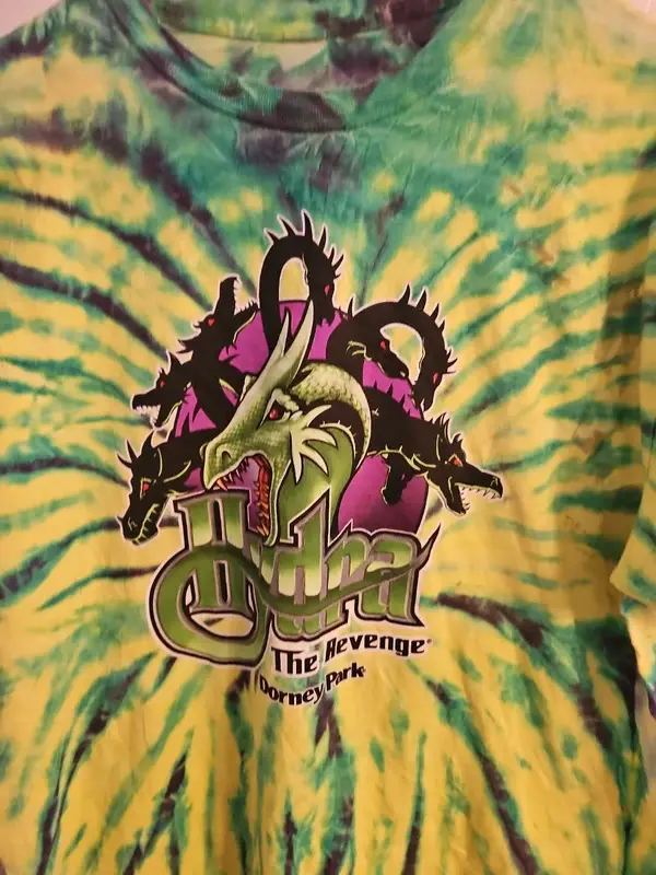 Vintage Hydra The Revenge Dorney Park Tie Dye Graphic Tee - Image 4