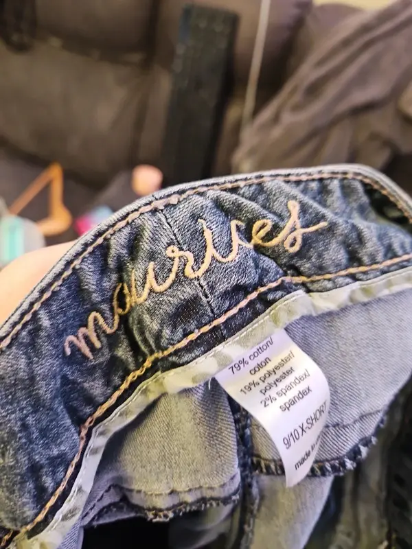 Maurices Blue Flared Jeans Y2K Mid Rise Flares Size UK 12/14 (US 9/10 Short) - Image 8