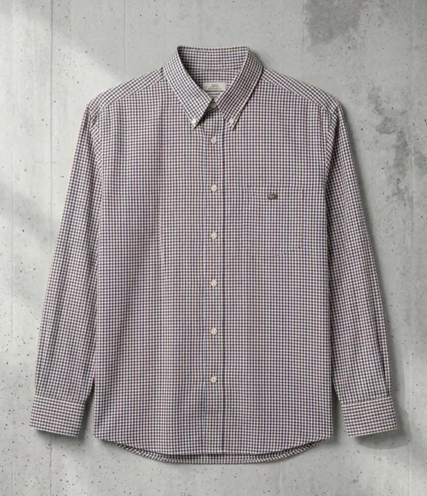 Lacoste Men's Gingham Checked Long Sleeve Shirt - Size L / XL (43)