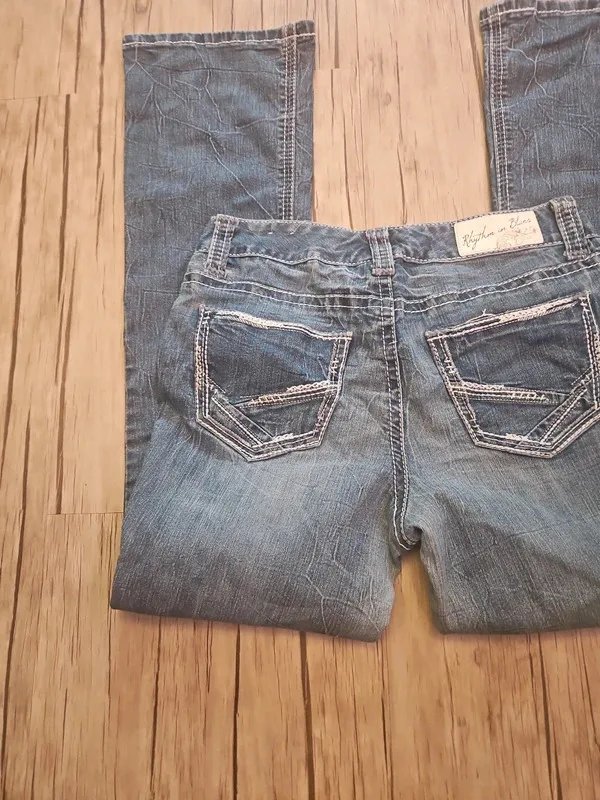 Rhythm In Blues Low Waisted Flared Jeans Size 8 - Image 2
