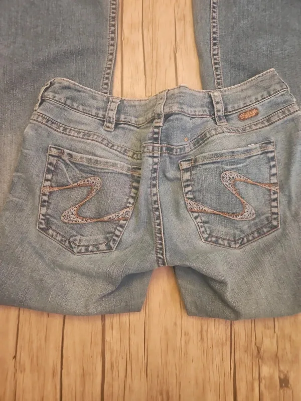 Silver Jeans Co Low Waisted Flared Jeans W33 L29 Y2K Blue Denim - Image 4