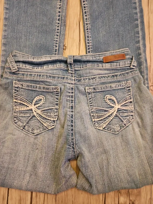 Wallflower Low Rise Flared Jeans Blue Denim Size 8 Small Y2K - Image 4