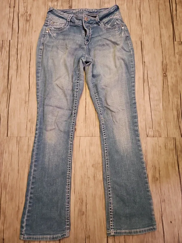 Wallflower Low Rise Flared Jeans Blue Denim Size 8 Small Y2K - Image 6