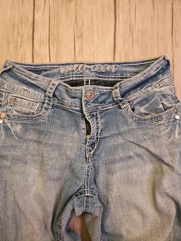 Wallflower Low Rise Flared Jeans Blue Denim Size 8 Small Y2K - Image 9