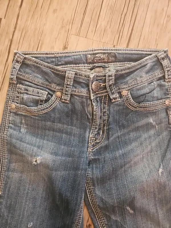 Silver Suki Surplus Low Waisted Flared Jeans W28 L29 - Image 8