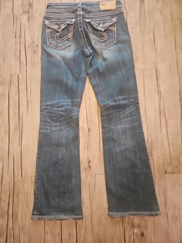 Silver Suki Surplus Low Waisted Flared Jeans W28 L29 - Image 9