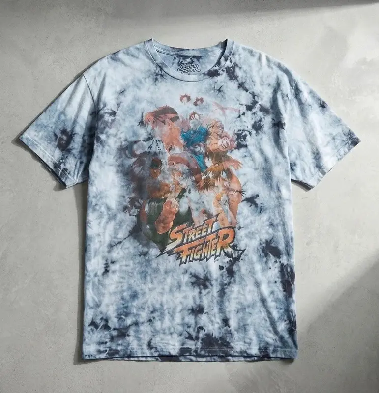 Street Fighter Graphic Tie Dye T-Shirt Size XL