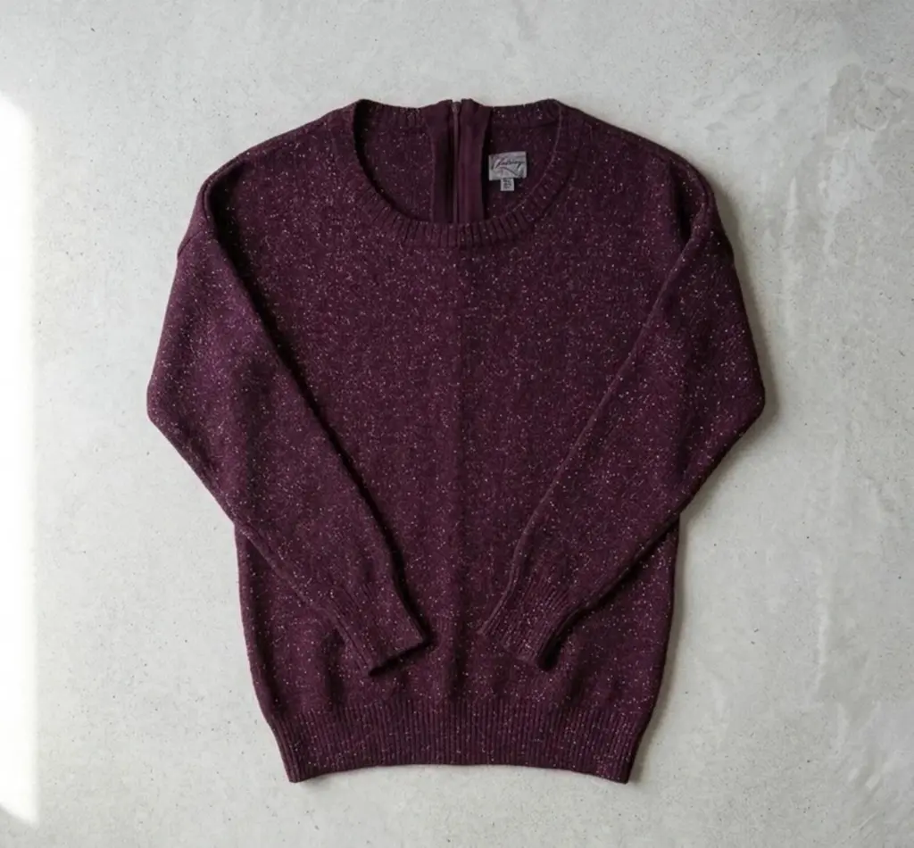 Firetrap Sparkly Plum Knit Jumper - Size 10 - Metallic Detail