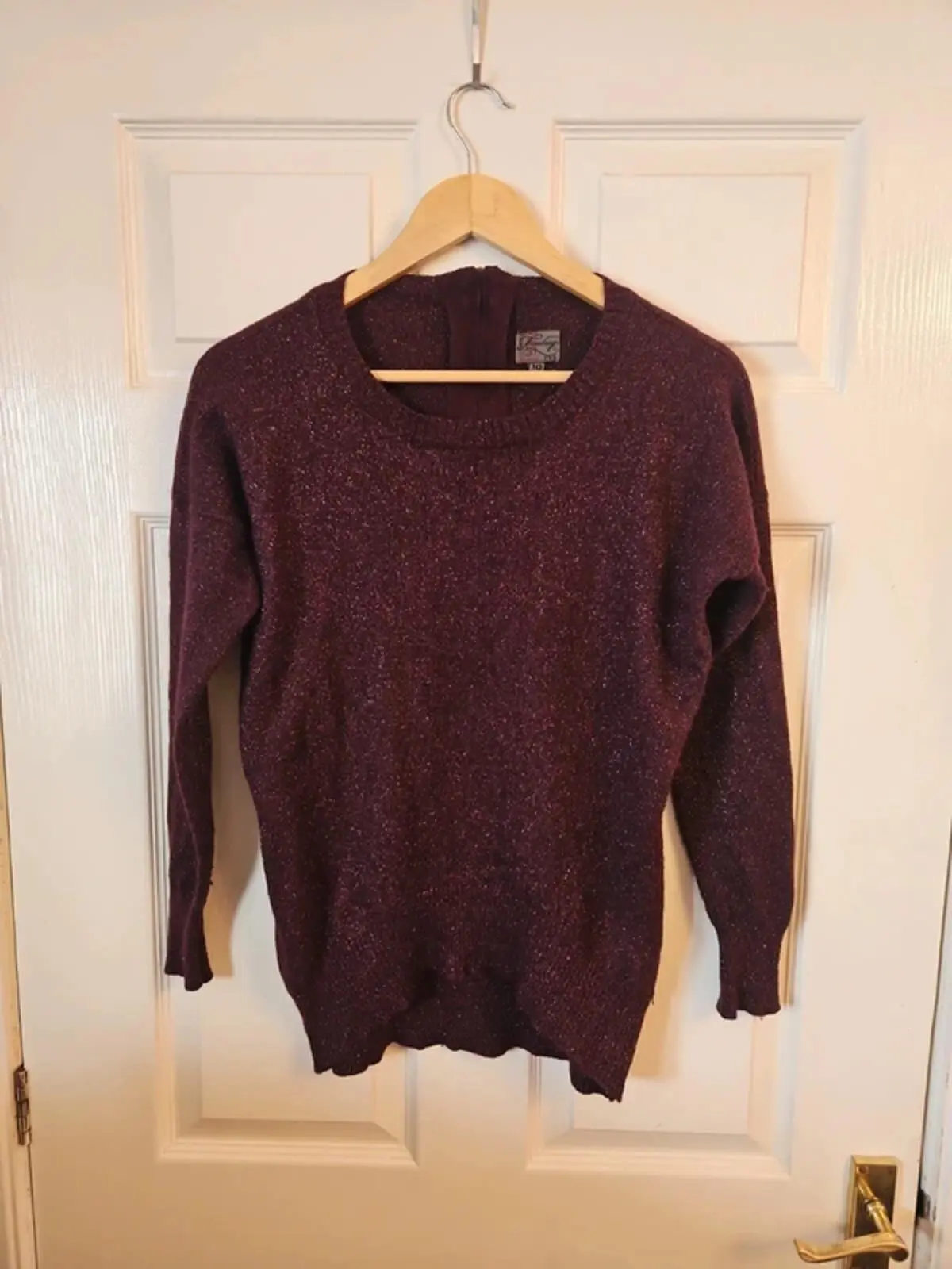 Firetrap Sparkly Plum Knit Jumper - Size 10 - Metallic Detail - Image 2
