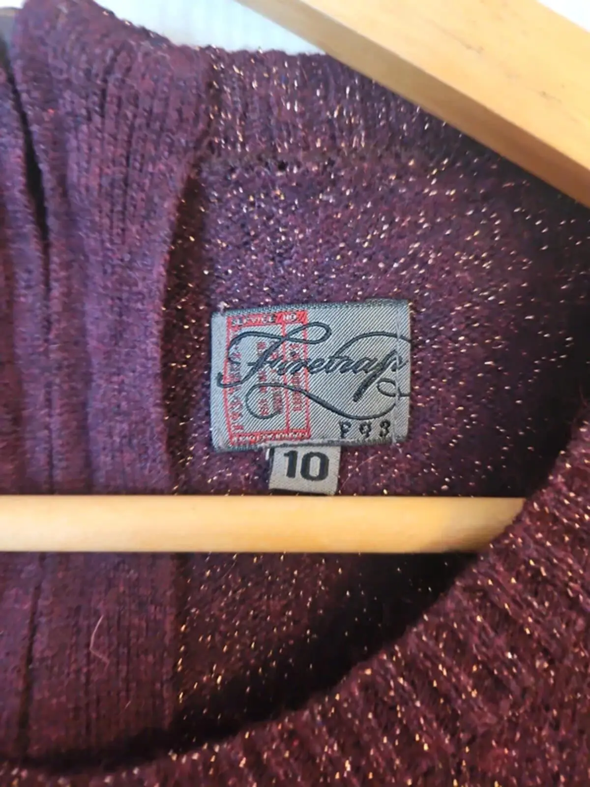 Firetrap Sparkly Plum Knit Jumper - Size 10 - Metallic Detail - Image 5