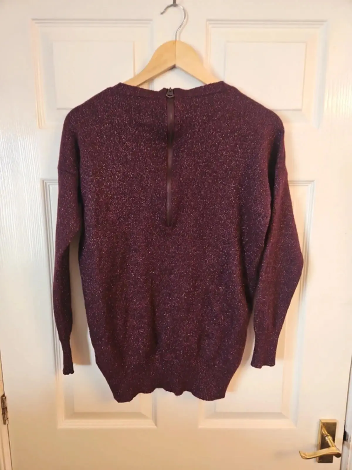 Firetrap Sparkly Plum Knit Jumper - Size 10 - Metallic Detail - Image 6