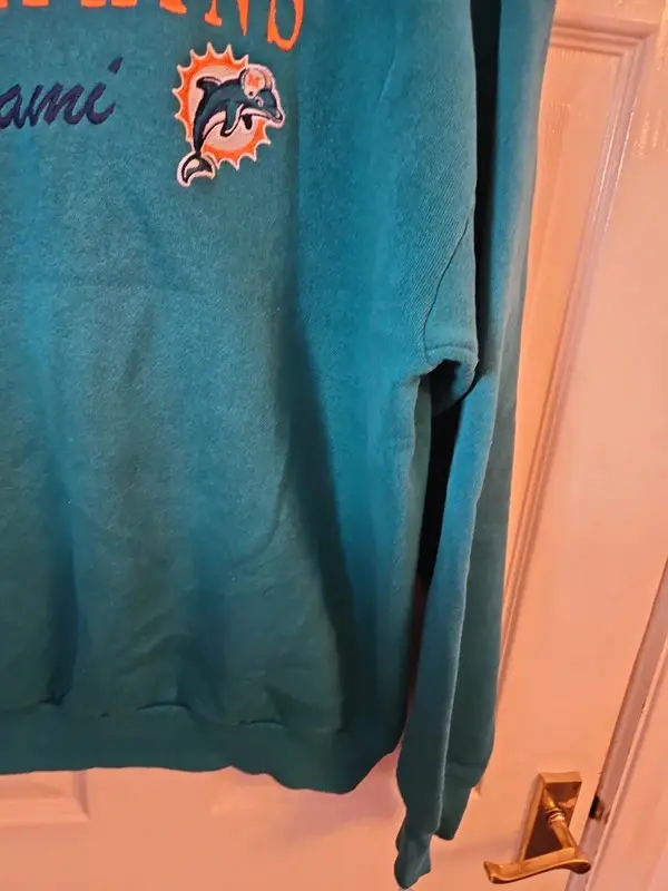 Vintage Logo 7 Miami Dolphins Heavyweight Sweatshirt L - Image 8