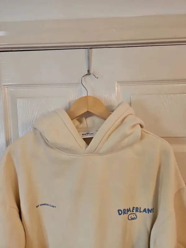 Drmrs Club Thanks For Being Here Cream Oversized Hoodie M - Image 3