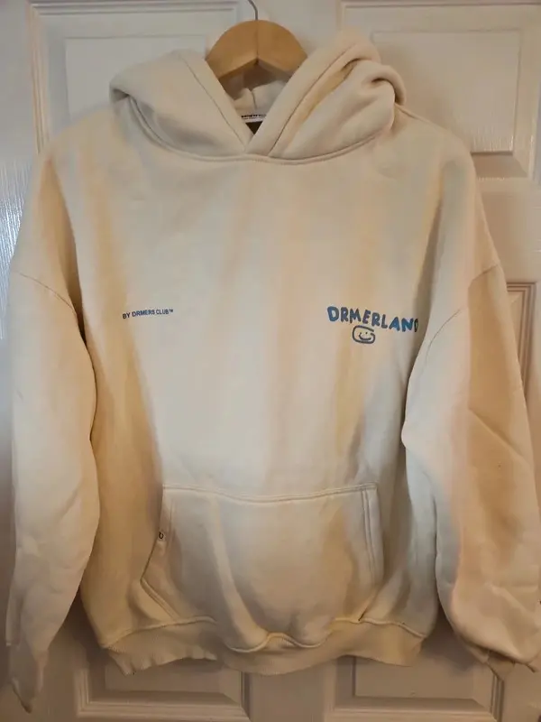 Drmrs Club Thanks For Being Here Cream Oversized Hoodie M - Image 4