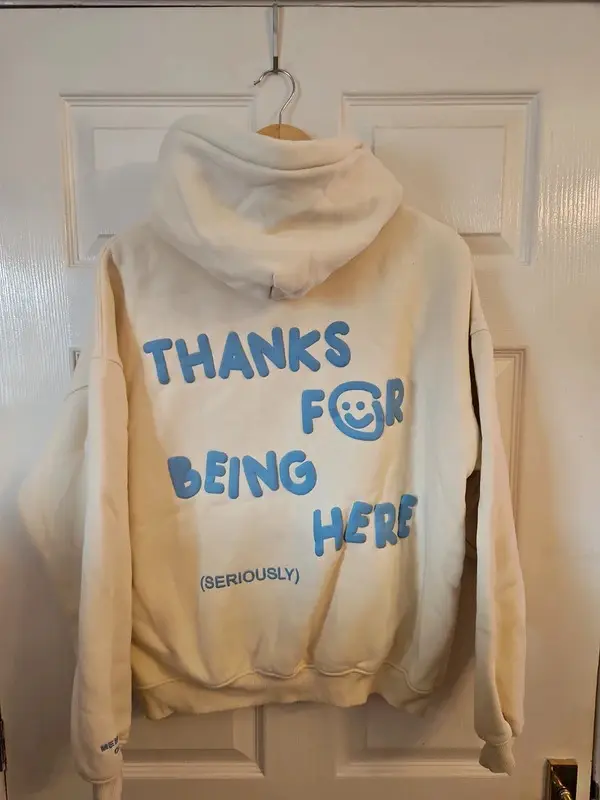 Drmrs Club Thanks For Being Here Cream Oversized Hoodie M - Image 9