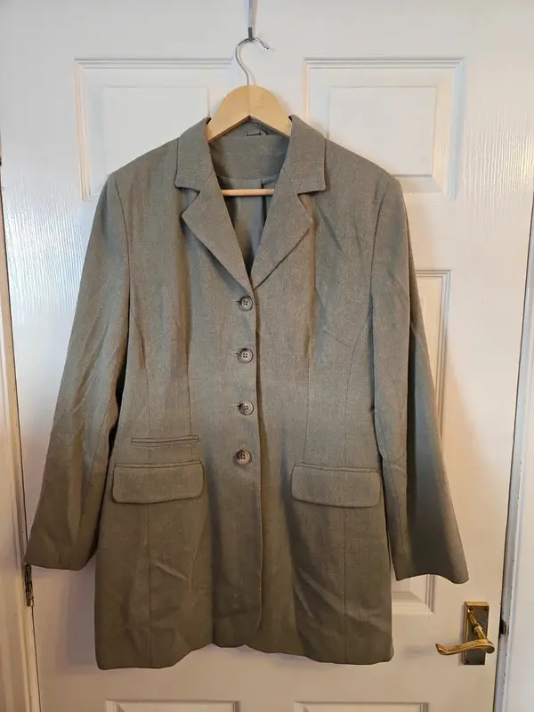 Vintage Style New Look Khaki Longline Blazer Jacket Size 16 - Image 2